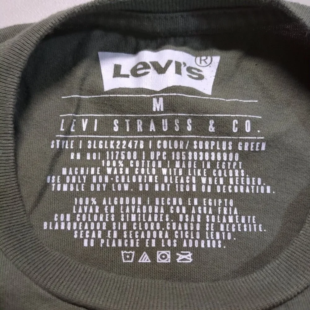 Levi’s Men’s Long Sleeve T-shirt Olive Green Size M